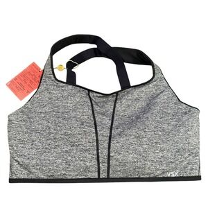 NWT Victoria's Secret / PINK black and gray marl Ultimate Run sports Bra 36DD